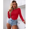 Ekouaer Women’s Long Sleeve Shirts Tight Fitted Tops Thermal Underscrubs(Red)