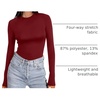 Ekouaer Women’s Long Sleeve Shirts Tight Fitted Tops Thermal Underscrubs(Wine Red)