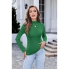Turtleneck Tops for Women Long Sleeve Base Layer Thermal Underwear Shirts(Dark Green)