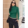 Turtleneck Tops for Women Long Sleeve Base Layer Thermal Underwear Shirts(Evergreen)