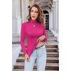 Turtleneck Tops for Women Long Sleeve Base Layer Thermal Underwear Shirts(Hot Pink)