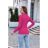 Turtleneck Tops for Women Long Sleeve Base Layer Thermal Underwear Shirts(Hot Pink)