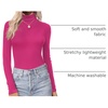 Turtleneck Tops for Women Long Sleeve Base Layer Thermal Underwear Shirts(Hot Pink)