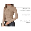 Turtleneck Tops for Women Long Sleeve Base Layer Thermal Underwear Shirts(Khaki)