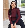 Turtleneck Tops for Women Long Sleeve Base Layer Thermal Underwear Shirts(Maroon)