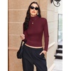 Turtleneck Tops for Women Long Sleeve Base Layer Thermal Underwear Shirts(Maroon)