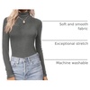 Turtleneck Tops for Women Long Sleeve Base Layer Thermal Underwear Shirts(Medium Gray)