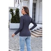 Turtleneck Tops for Women Long Sleeve Base Layer Thermal Underwear Shirts(Navy Blue)