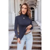 Turtleneck Tops for Women Long Sleeve Base Layer Thermal Underwear Shirts(Navy Blue)