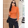 Turtleneck Tops for Women Long Sleeve Base Layer Thermal Underwear Shirts(New Orange)