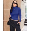 Turtleneck Tops for Women Long Sleeve Base Layer Thermal Underwear Shirts(Royal Blue)