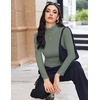 Turtleneck Tops for Women Long Sleeve Base Layer Thermal Underwear Shirts(Sage Green)