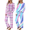 Purple Pink Plaid  Colorful Gradient Stars