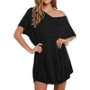 Ekouaer Cotton Nightgowns for Women Oversized Sleep Shirt Tshirt Night Gown(Black)