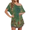 Ekouaer Cotton Nightgowns for Women Oversized Sleep Shirt Tshirt Night Gown(Green Floral)