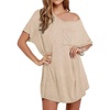 Ekouaer Cotton Nightgowns for Women Oversized Sleep Shirt Tshirt Night Gown(Khaki)