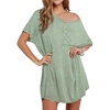Ekouaer Cotton Nightgowns for Women Oversized Sleep Shirt Tshirt Night Gown(Light Green)