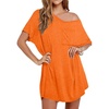 Ekouaer Cotton Nightgowns for Women Oversized Sleep Shirt Tshirt Night Gown(Orange)