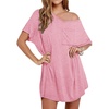 Ekouaer Cotton Nightgowns for Women Oversized Sleep Shirt Tshirt Night Gown(Pink)
