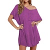 Ekouaer Cotton Nightgowns for Women Oversized Sleep Shirt Tshirt Night Gown(Rose Purple)