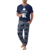 Ekouaer Mens Pajama Set Short Sleeve Pjs with Pant 2 Piece Lounge Set S-3XL(Navy Christmas Crew)