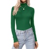 Turtleneck Tops for Women Long Sleeve Base Layer Thermal Underwear Shirts(Dark Green)