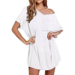 Ekouaer Cotton Nightgowns for Women Oversized Sleep Shirt Tshirt Night Gown(White)