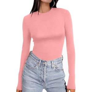 Ekouaer Women’s Long Sleeve Shirts Tight Fitted Tops Thermal Underscrubs(Coral)