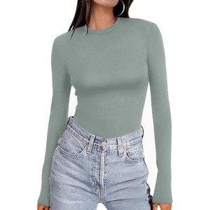 Ekouaer Women’s Long Sleeve Shirts Tight Fitted Tops Thermal Underscrubs(Sage Green)