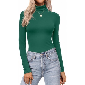 Turtleneck Tops for Women Long Sleeve Base Layer Thermal Underwear Shirts(Evergreen)