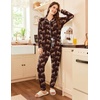 Ekouaer Pajamas Set Long Sleeve Sleepwear Womens Button Down Soft Pjs(Brown Leopard)