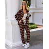 Ekouaer Pajamas Set Long Sleeve Sleepwear Womens Button Down Soft Pjs(Brown Leopard)