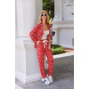 Ekouaer Pajamas Set Long Sleeve Sleepwear Womens Button Down Soft Pjs(Christmas)