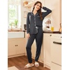Ekouaer Pajamas Set Long Sleeve Sleepwear Womens Button Down Soft Pjs(Deep Grey)