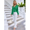 Ekouaer Pajamas Set Long Sleeve Sleepwear Womens Button Down Soft Pjs(Green)
