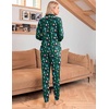 Ekouaer Pajamas Set Long Sleeve Sleepwear Womens Button Down Soft Pjs(Green Christmas Gnomes)