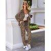 Ekouaer Pajamas Set Long Sleeve Sleepwear Womens Button Down Soft Pjs(Leopard)