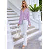 Ekouaer Pajamas Set Long Sleeve Sleepwear Womens Button Down Soft Pjs(Lilac)