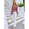 Ekouaer Pajamas Set Long Sleeve Sleepwear Womens Button Down Soft Pjs(Old Rose)