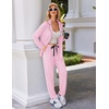 Ekouaer Pajamas Set Long Sleeve Sleepwear Womens Button Down Soft Pjs(Pink)