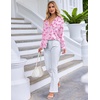 Ekouaer Pajamas Set Long Sleeve Sleepwear Womens Button Down Soft Pjs(Pink Bow)