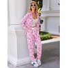 Ekouaer Pajamas Set Long Sleeve Sleepwear Womens Button Down Soft Pjs(Pink Bow)