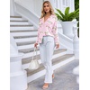Ekouaer Pajamas Set Long Sleeve Sleepwear Womens Button Down Soft Pjs(Pink Santa)
