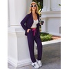 Ekouaer Pajamas Set Long Sleeve Sleepwear Womens Button Down Soft Pjs(Purple)