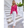 Ekouaer Pajamas Set Long Sleeve Sleepwear Womens Button Down Soft Pjs(Rose)