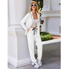 Ekouaer Pajamas Set Long Sleeve Sleepwear Womens Button Down Soft Pjs(White)