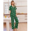 Ekouaer Pajamas for Women Set Button Up Soft Pjs Short Sleeve Lounge Sets(Green Gingerbread)