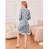 Ekouaer Womens Long Sleeve Nightgowns V Neck Sleepshirts Lace Nightshirts(Cat Print)