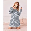 Ekouaer Womens Long Sleeve Nightgowns V Neck Sleepshirts Lace Nightshirts(Cat Print)