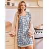 Ekouaer Womens Long Sleeve Nightgowns V Neck Sleepshirts Lace Nightshirts(Cat Print)